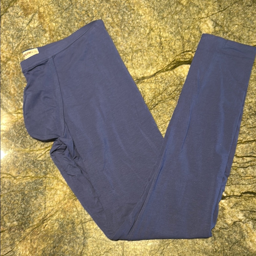 Blue Sweatpants with Elastic Waistband and Full-Length Design